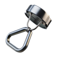 whimsical beautiful A silver eyelash curler with black rubber pads, soft lighting, front view, isolateon transparent background,high-resolution product photography expertly shot png