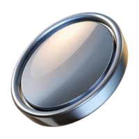 passionate stunning A rouncompact mirror with a silver frame, reflecting a soft light, slightly angleview, isolateon transparent background,high-resolution product photography fine detail png