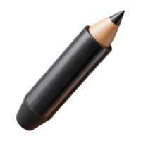 enchanting art deco A black eyeliner pencil with a sharp tip, soft lighting, front view, isolateon transparent background,high-resolution product photography professional png
