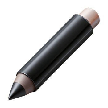 harmonisk förtjusande en svart eyeliner penna med en skarp dricks, mjuk belysning, främre se, isolat transparent bakgrund, hög upplösning produkt fotografi 4k png