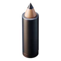 tranquil dazzling A black eyeliner pencil with a sharp tip, soft lighting, front view, isolateon transparent background,high-resolution product photography crisp png