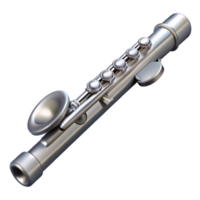 distinctive nordic Flute with silver-platefinish, intricate keywork, cleaning robeside it, soft lighting, top-down view, isolateon transparent background,high-resolution product photography impeccable png