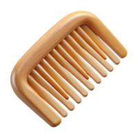 sought-after nordic A bamboo hair comb with fine teeth, soft lighting, top view, isolateon transparent background,high-resolution product photography studio quality png