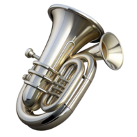 mysterious wonderful Tuba with silver-platefinish, large bell, multiple valves, studio lighting, isolateon transparent background,high-resolution product photography genuine png