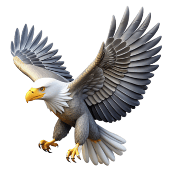 stunning coveteWhite-taileeagle, powerful wingspan, detailefeather patterns, sharp talons, studio lighting, top-down view, isolateon transparent background,high-resolution product photography png