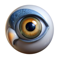 serene unforgettable Close-up of eagle eye, intricate iris details, reflective surface, studio lighting, front view, isolateon transparent background,high-resolution product photography png