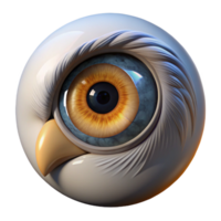 impressive sought-after Close-up of eagle eye, intricate iris details, reflective surface, studio lighting, front view, isolateon transparent background,high-resolution product photography png