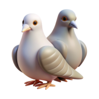 immaculate rustic Two doves perchetogether, minimalist style, soft lighting, front view, with transparent background,high-resolution product photography detailed png