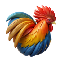 alluring bolcoastal Rooster feathers, close-up, vibrant colors antextures, studio lighting, isolateon transparent background,high-resolution product photography artisan png