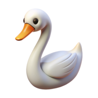 glorious dramatic victorian Cartoon swan with elongateneck, simple lines, front view, with transparent background,high-resolution product photography gallery standard png