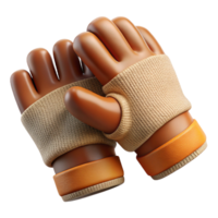 breathtaking joyful creative Pair of fingerless gloves with leather accents, knittetexture, soft lighting, top-down view, with transparent background,high-resolution product photography studio quality png