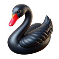 wonderful traditional Black swan, elegant pose, glossy black feathers, rebeak, soft lighting, photorealistic, isolateon transparent background,high-resolution product photography impeccable png