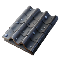captivating futuristic Slate roof tile, dark grey, texturesurface, water droplets, side view, studio lighting, isolateon transparent background,high-resolution product photography flawless png