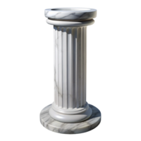 breathtaking joyful modern Marble column, fluteshaft, white with grey veins, studio lighting, front view, glossy finish, isolateon transparent background,high-resolution product photography refined png