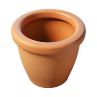quintessential retro Terracotta flower pot, simple design, rough texture, soft lighting, top-down view, isolateon transparent background,high-resolution product photography original png