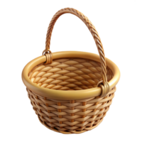joyful breathtaking Wicker hanging basket, intricate weaving, empty, studio lighting, front view, detaileillustration, isolateon transparent background,high-resolution product photography top-tier png