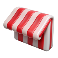 timeless impressionist Awning, stripefabric, reanwhite, extendeposition, soft lighting, side view, isolateon transparent background,high-resolution product photography perfect clarity png