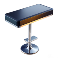 picturesque acclaimeBar table with high gloss black top, chrome base, modern style, dramatic lighting, style studio photography, isolateon transparent background,high-resolution product photography png