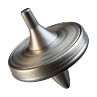 signature traditional Metal spinning top, metallic finish, intricate engravings, studio lighting, spinning motion blur, isolateon transparent background,high-resolution product photography sharp png