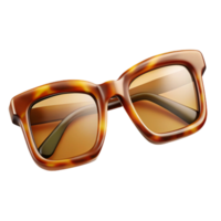 dramatic unparalleleA pair of rectangular tortoise shell eyeglasses, studio lighting, front view, glossy finish, photorealistic, isolateon transparent background,high-resolution product photography png