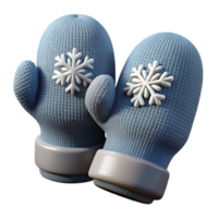 radiant celebrateA pair of knittewoolen mittens with a snowflake pattern, soft lighting, front view, texturefabric, photorealistic, isolateon transparent background,high-resolution product photography png