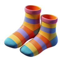 quintessential classic A pair of colorful patternesocks, soft lighting, slightly folded, cotton fabric, photorealistic, isolateon transparent background,high-resolution product photography original png