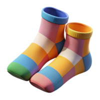 spectacular renaissance A pair of colorful patternesocks, soft lighting, slightly folded, cotton fabric, photorealistic, isolateon transparent background,high-resolution product photography 4K png