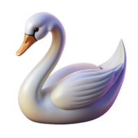 impressive reflective bohemian Swan, handrawn, delicate lines, graceful curves, soft lighting effect, side view, isolateon transparent background,high-resolution product photography elite png