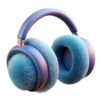 dramatic hypnotic A pair of fuzzy earmuffs, soft lighting, front view, plush texture, photorealistic, with transparent background,high-resolution product photography elite png