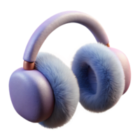 breathtaking impressionist A pair of fuzzy earmuffs, soft lighting, front view, plush texture, photorealistic, with transparent background,high-resolution product photography flawless png