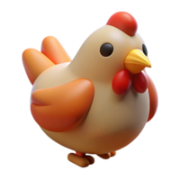 peaceful glorious Chicken, handrawn, cartoon style, simple shapes, soft lighting effect, top-down view, isolateon transparent background,high-resolution product photography flawless png