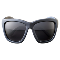enchanting unforgettable Polarizesunglass frame, sleek black plastic, reflective lenses, studio lighting, front view, render, isolateon transparent background,high-resolution product photography png