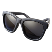 alluring standout Polarizesunglass frame, sleek black plastic, reflective lenses, studio lighting, front view, render, isolateon transparent background,high-resolution product photography png