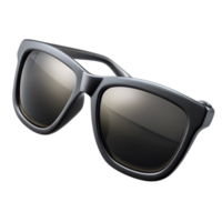 wonderful mid-century Polarizesunglass frame, sleek black plastic, reflective lenses, studio lighting, front view, render, isolateon transparent background,high-resolution product photography original png