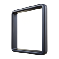 dynamic breathtaking Simple black metal frame, matte finish, thin profile, studio lighting, front view, render, isolateon transparent background,high-resolution product photography 4K png