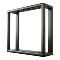 quintessential nordic Simple black metal frame, matte finish, thin profile, studio lighting, front view, render, isolateon transparent background,high-resolution product photography original png