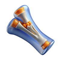 glorious whimsical futuristic X-ray film, showing a fracturebone, realistic image data, isolateon transparent background,high-resolution product photography crisp png