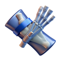 alluring peaceful tropical X-ray film, showing a fracturebone, realistic image data, isolateon transparent background,high-resolution product photography original png