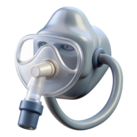 hypnotic bolbaroque Nebulizer mask, clear plastic, connecteto tubing tubing not visible, studio lighting, front view, isolateon transparent background,high-resolution product photography professional png