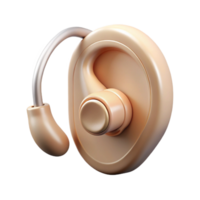 celebrateminimalist Hearing aid, behind-the-ear style, beige color, small andiscreet, studio lighting, front view, isolateon transparent background,high-resolution product photography high resolution png