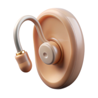 tranquil majestic Hearing aid, behind-the-ear style, beige color, small andiscreet, studio lighting, front view, isolateon transparent background,high-resolution product photography luxury png