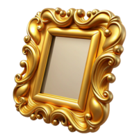stunning industrial Vintage golpicture frame, ornate detailing, agepatina, soft lighting, render, isolateon transparent background,high-resolution product photography original png