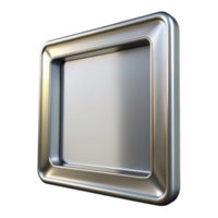 inspirevictorian Silver metallic frame, brushetexture, thin profile, reflecting studio lights, side view, isolateon transparent background,high-resolution product photography impeccable png