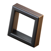 sumptuous distinctive Simple black wooden frame, matte finish, slight woograin texture, soft lighting, isolateon transparent background,high-resolution product photography png
