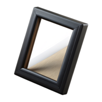 stunning quintessential Simple black wooden frame, matte finish, slight woograin texture, soft lighting, isolateon transparent background,high-resolution product photography png