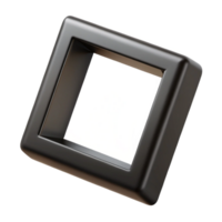 signature coastal Square black frame, matte finish, thick profile, studio lighting, top-down view, isolateon transparent background,high-resolution product photography high resolution png