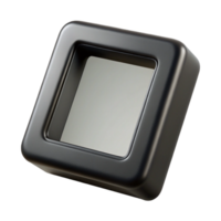 calm captivating Square black frame, matte finish, thick profile, studio lighting, top-down view, isolateon transparent background,high-resolution product photography artisan png
