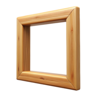 dreamy wonderful Rectangular wooden frame, natural woofinish, visible grain, soft lighting, front view, isolateon transparent background,high-resolution product photography studio quality png