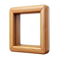serene whimsical renaissance Rectangular wooden frame, natural woofinish, visible grain, soft lighting, front view, isolateon transparent background,high-resolution product photography 8K png