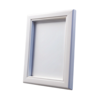 beautiful distinctive Simple white frame, smooth matte finish, thin profile, studio lighting, front view, isolateon transparent background,high-resolution product photography png